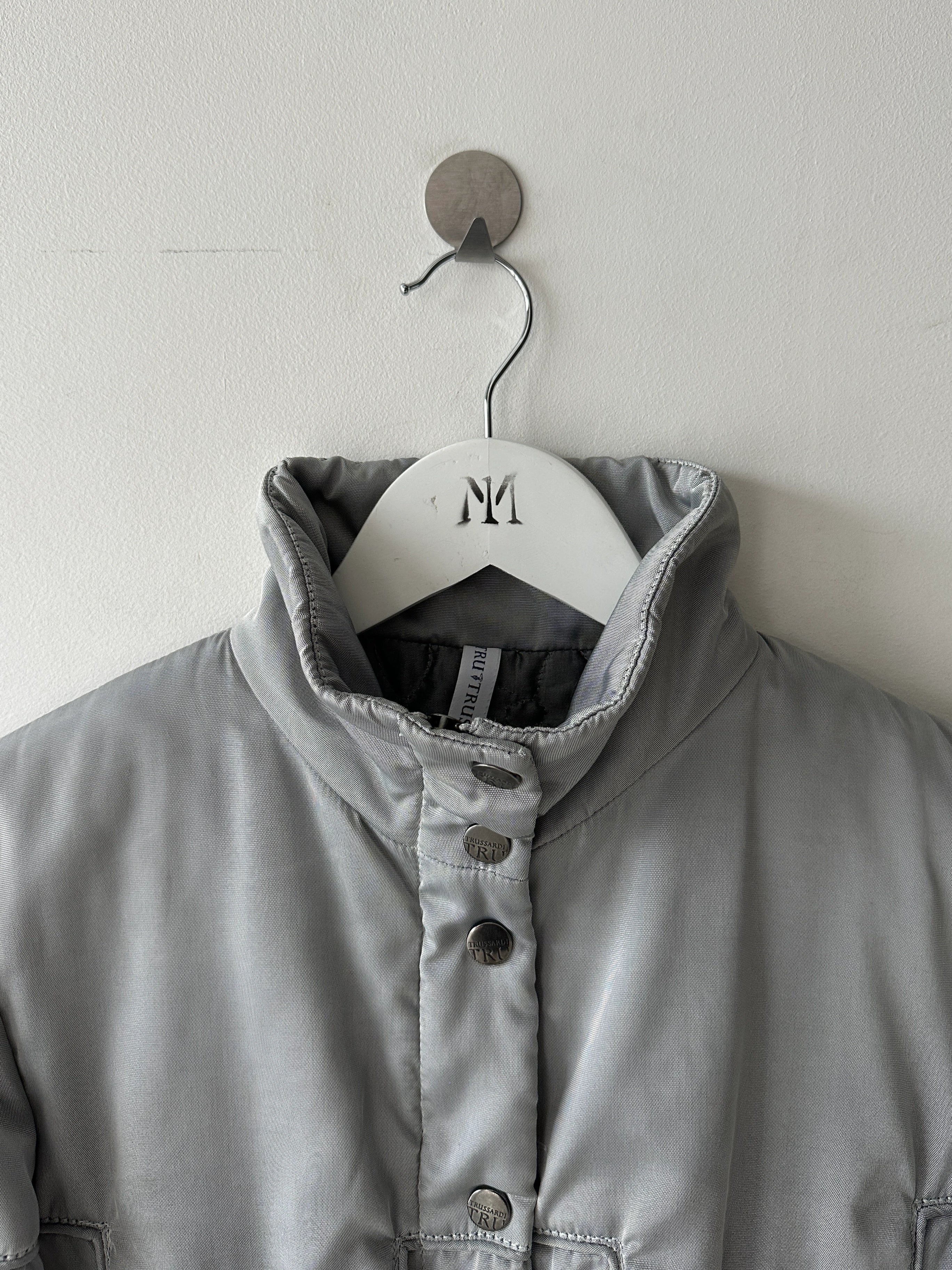 TRUSSARDI - early 2000s CROP FIT JACKET WITH CROSS STRAP DETAILS