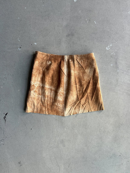 1970s DISTRESSED SUEDE MINI SKIRT