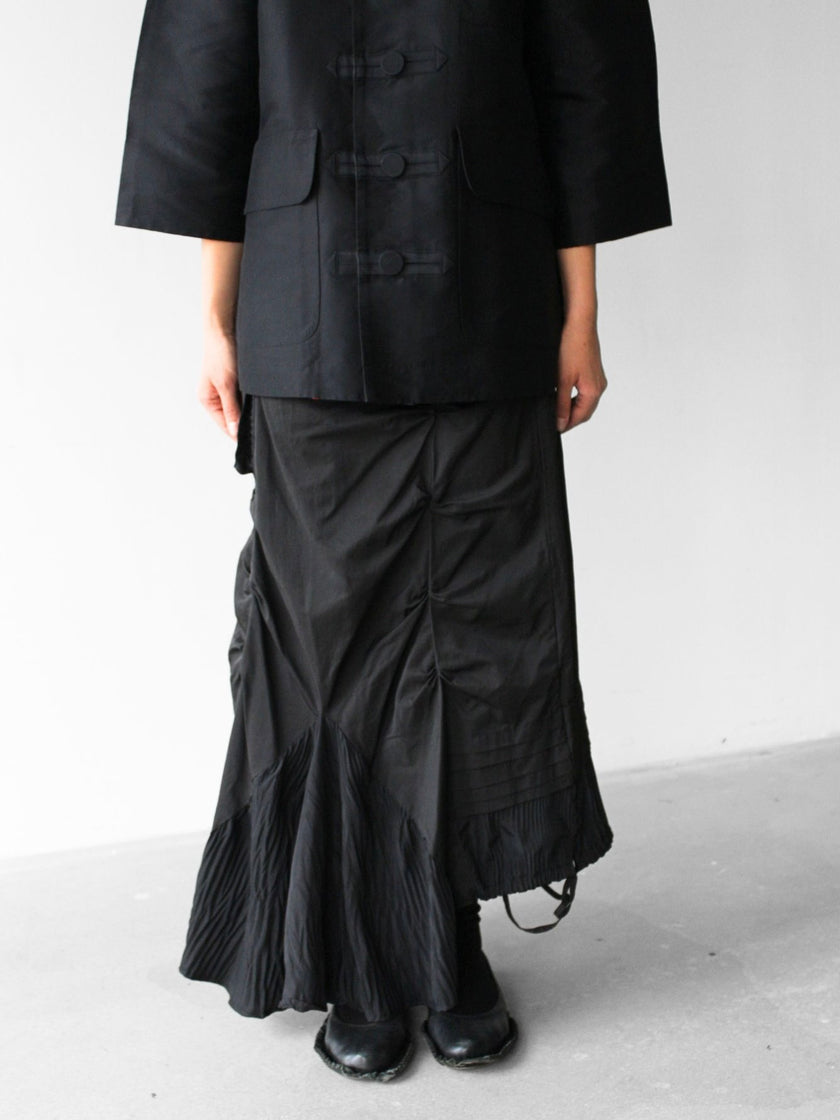 FRENCH LABEL early 2000s PANELED ASYMMETRIC MAXI SKIRT