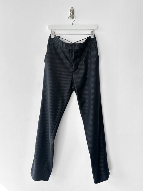 HELMUT LANG - late 1990s PINSTRIPED STRAIGHT LEG TROUSERS