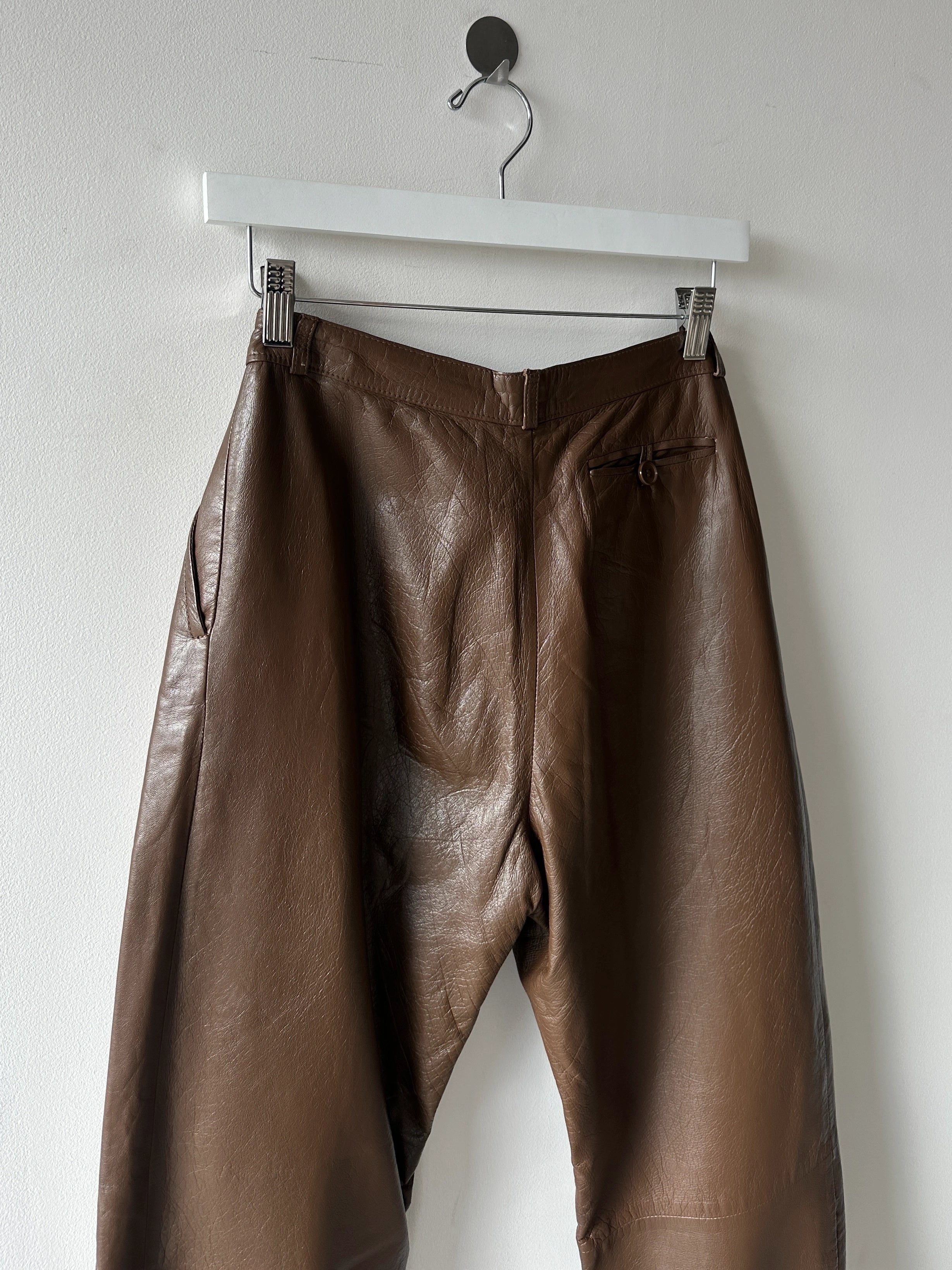 1980s BALLOON FIT LEATHER TROUSERS