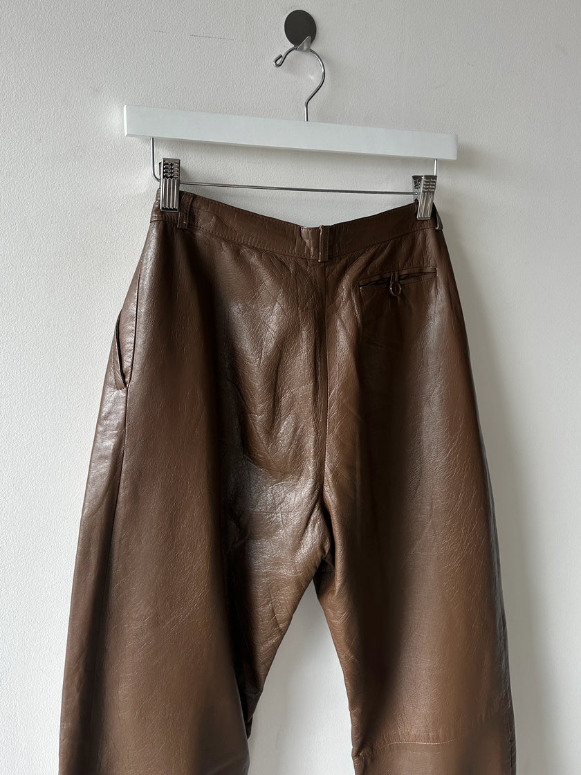 1980s BALLOON FIT LEATHER TROUSERS