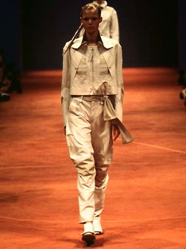 ISSEY MIYAKE - S/S 1997 PANELLED TROUSERS WITH GEOMETRIC BELT LOOPS DETAILING