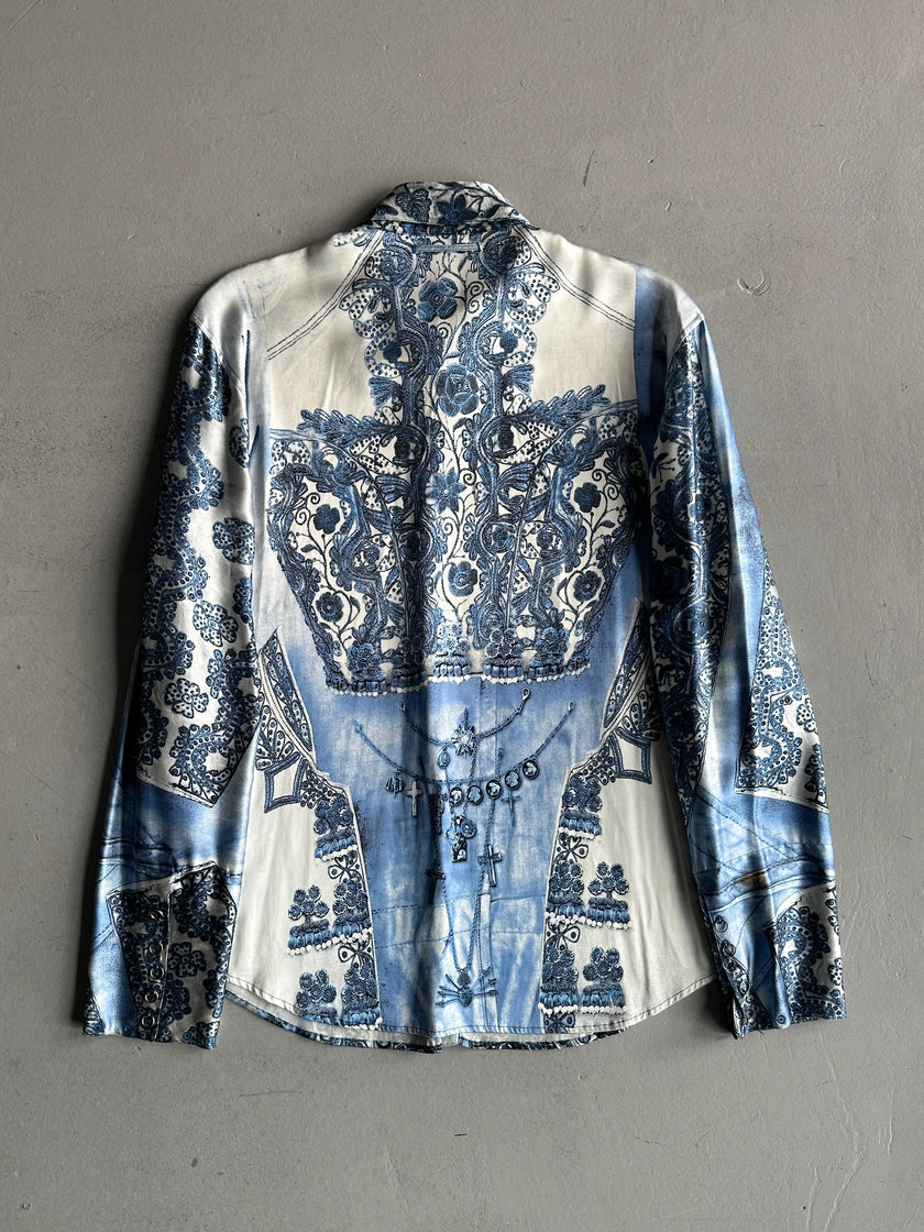 JEAN PAUL GAULTIER - S/S 2003 MATADOR ROSARY BIJOU METAL CHARM LONG SLEEVE SHIRT