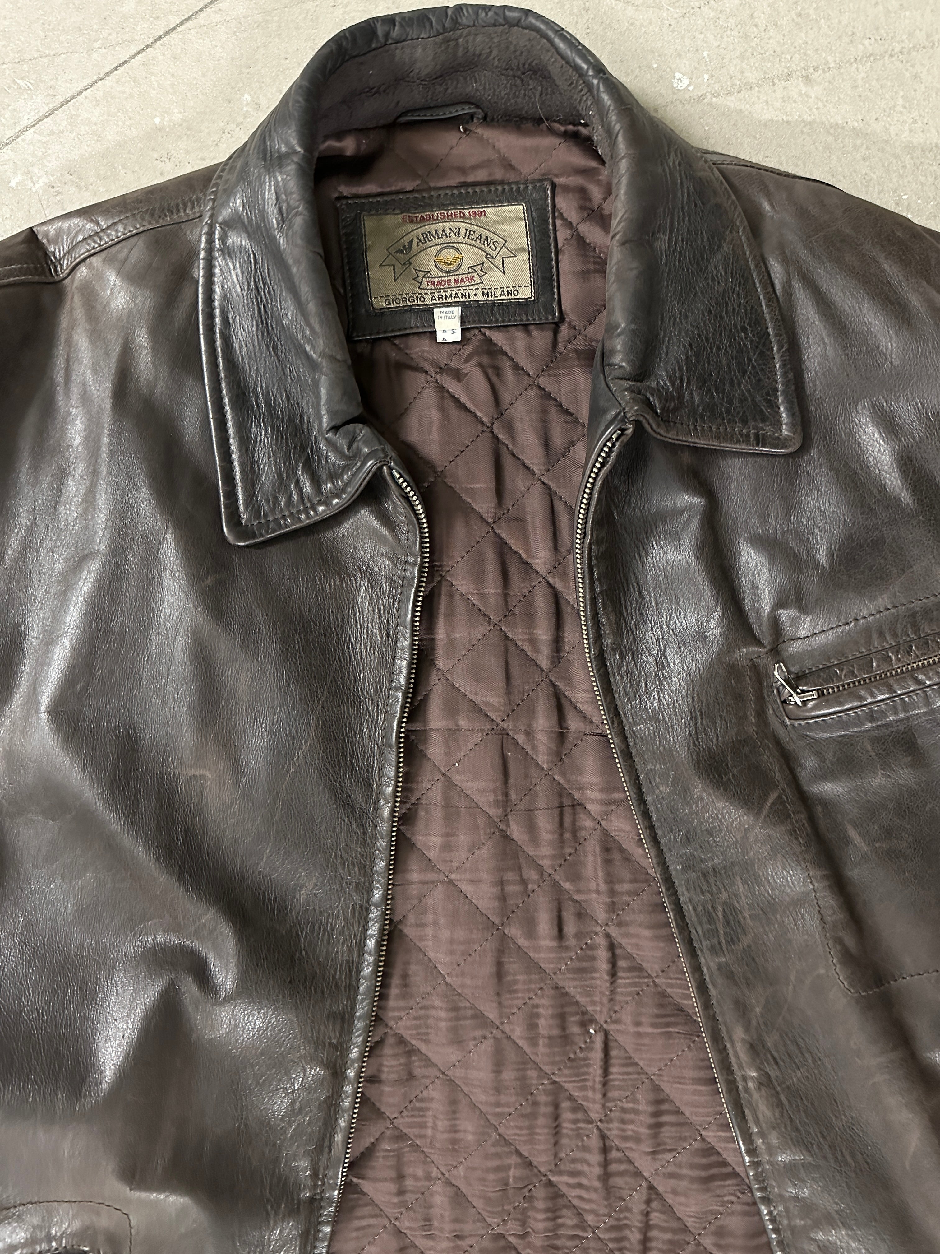 ARMANI JEANS - 1990s LEATHER JACKET