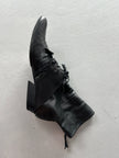 MARITHÉ + FRANÇOIS GIRBAUD - early 2000s SOFT LEATHER ANKLE BOOTS WITH LACE WRAPAROUND DETAILING