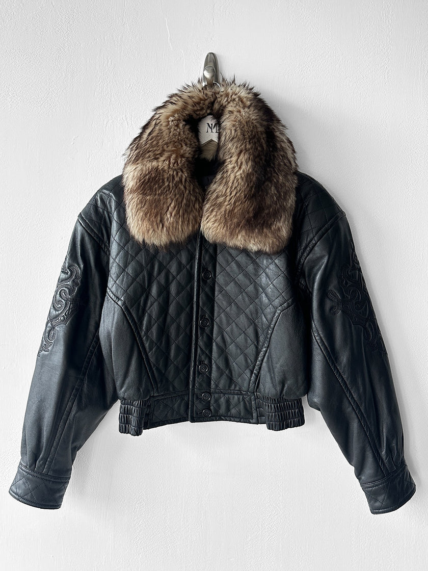KANSAI YAMAMOTO - 1990s BOXY FIT JACKET WITH DETACHABLE FUR COLLAR