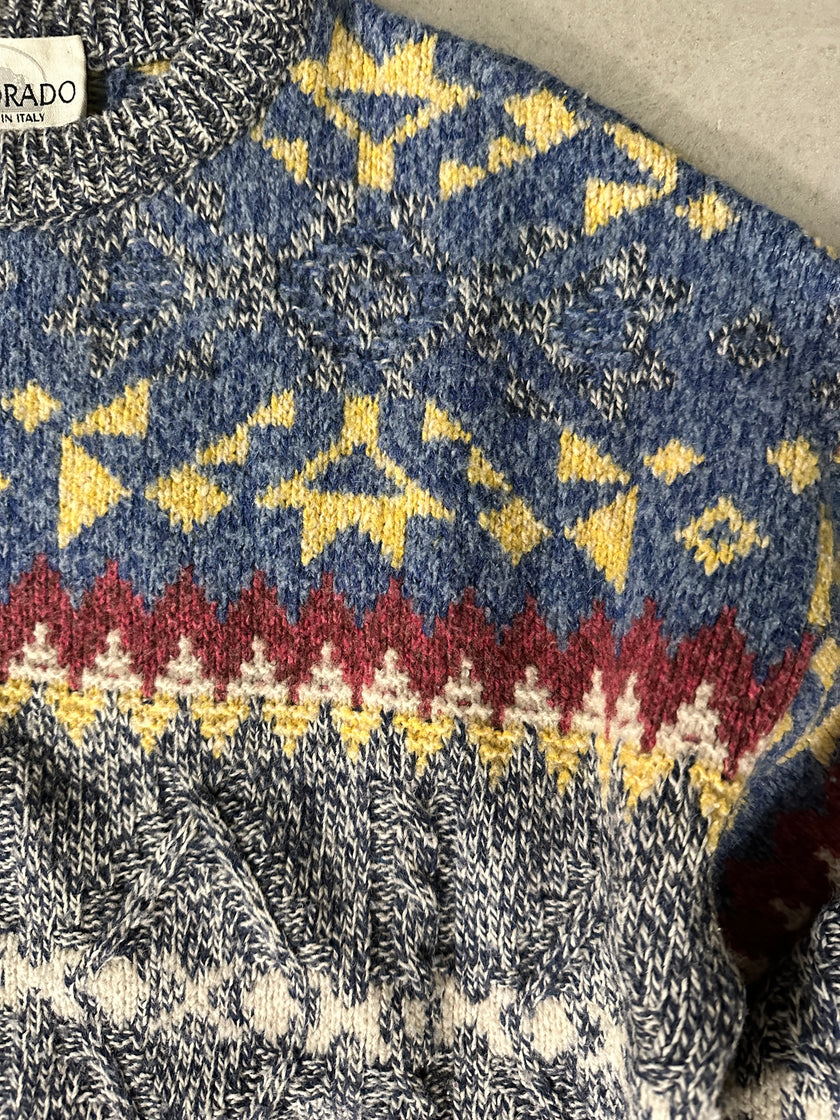 1990s GEOMETRIC JACQUARD JUMPER