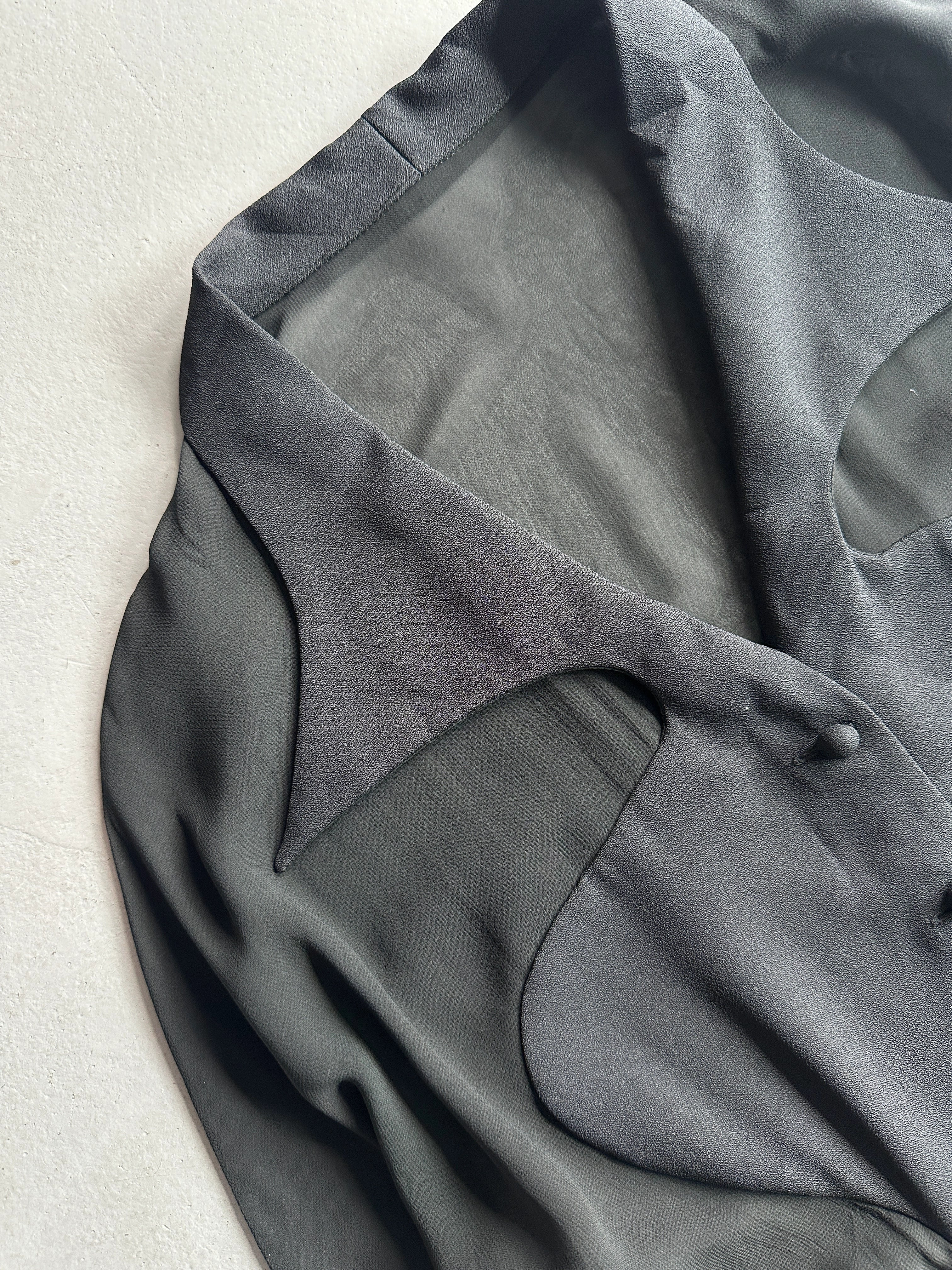 SYBILLA - 1990s PANELED SHEER BUTTONED BLOUSE