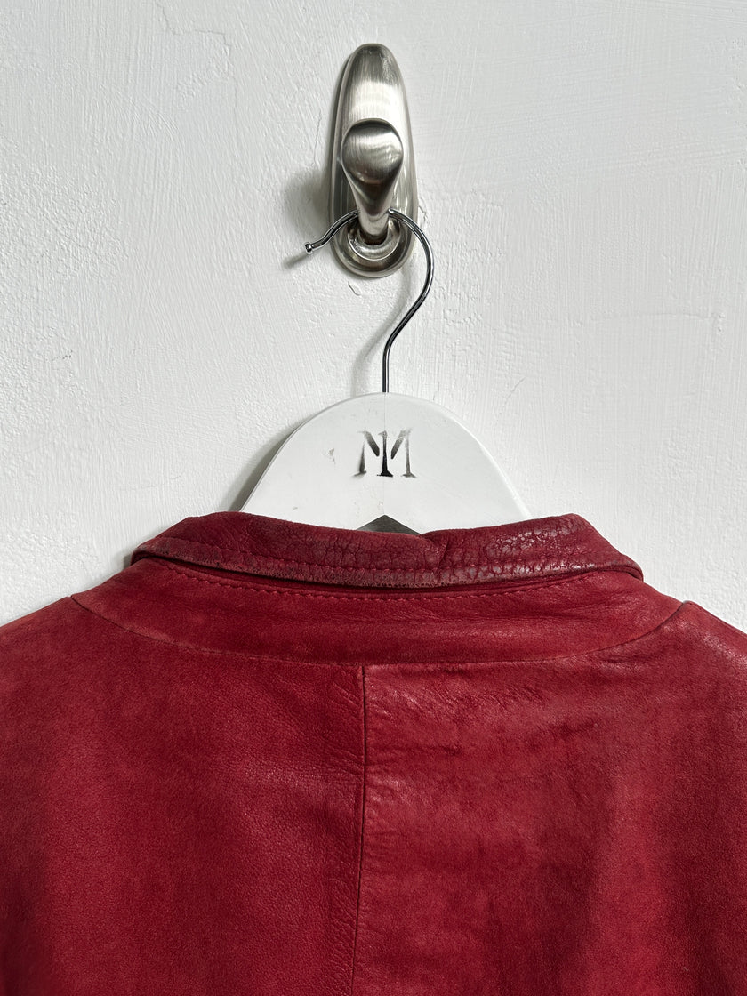 1980s SUEDE BOMBER JACKET WITH CONTRASTING GILET STYLE OUTER LAYER