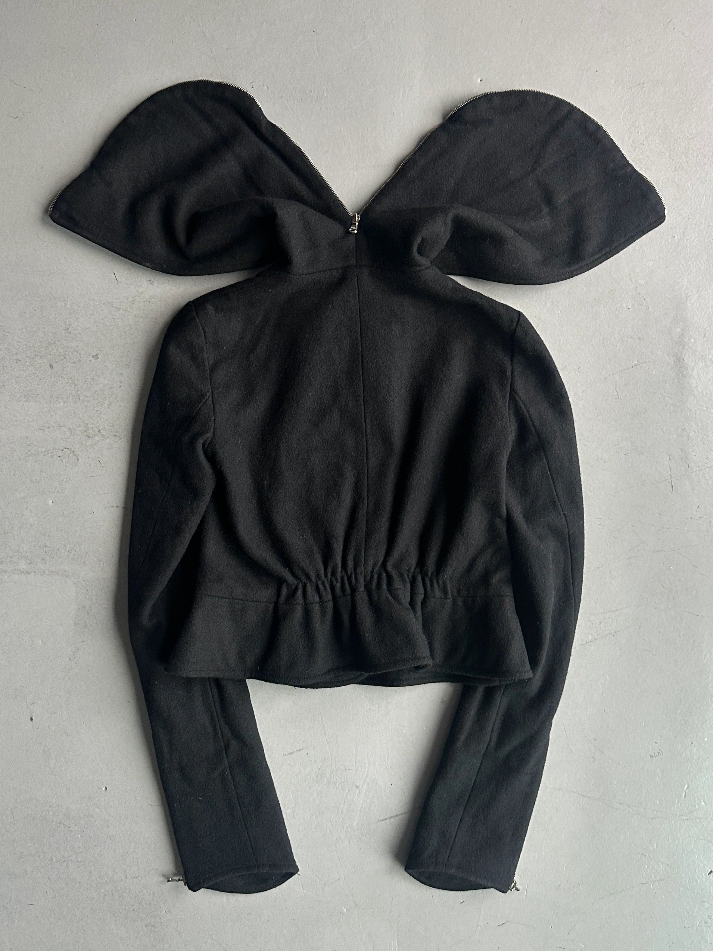 EMPORIO ARMANI - early 2000s FISHTAIL HOOD WOOL JACKET