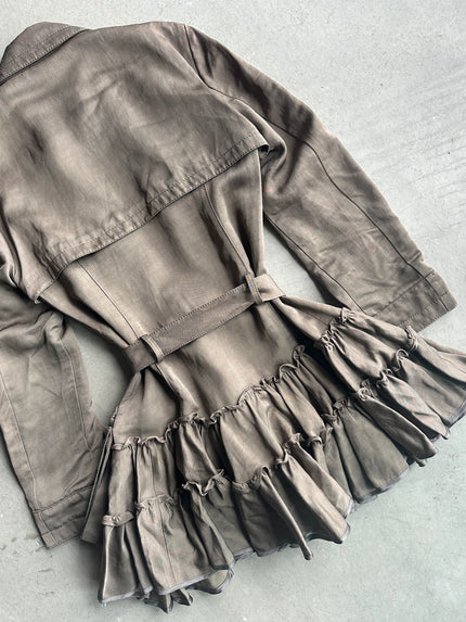 DIRK BIKKEMBERGS - 1990s RUFFLED TRENCH COAT