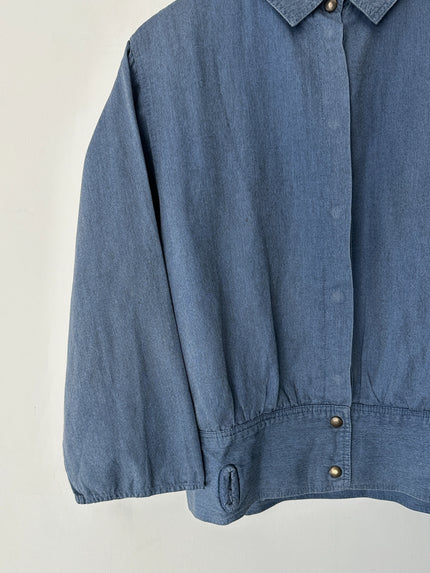 ITALIAN LABEL 1980s LINEN JACKET WITH PANELED WAISTABAND