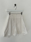 ISSEY MIYAKE PLANTATION - 1990s LINEN WRAP FRONT PANEL SHORTS