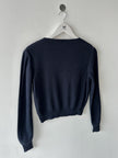 EMPORIO ARMANI - 1980s OPEN SLIT FRONT CROP FIT LONG SLEEVE TOP