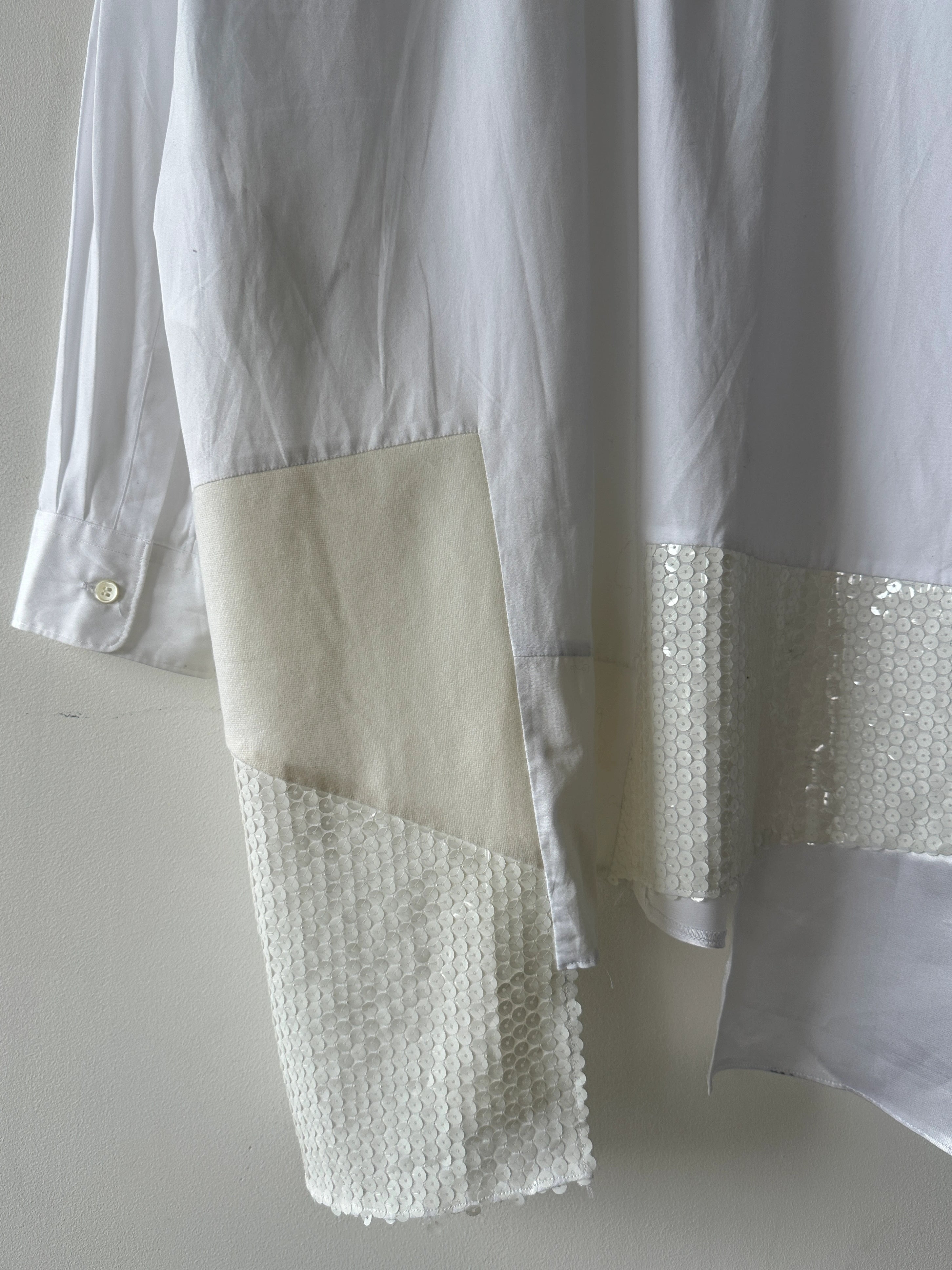 COMME DES GARÇONS - F/W 2024 ASYMMETRICAL SHIRT WITH PATCHWORK HEM PANELS