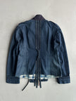 MARITHÉ + FRANÇOIS GIRBAUD - F/W 2003 DOUBLE BREASTED DENIM JACKET WITH WOOL PANEL