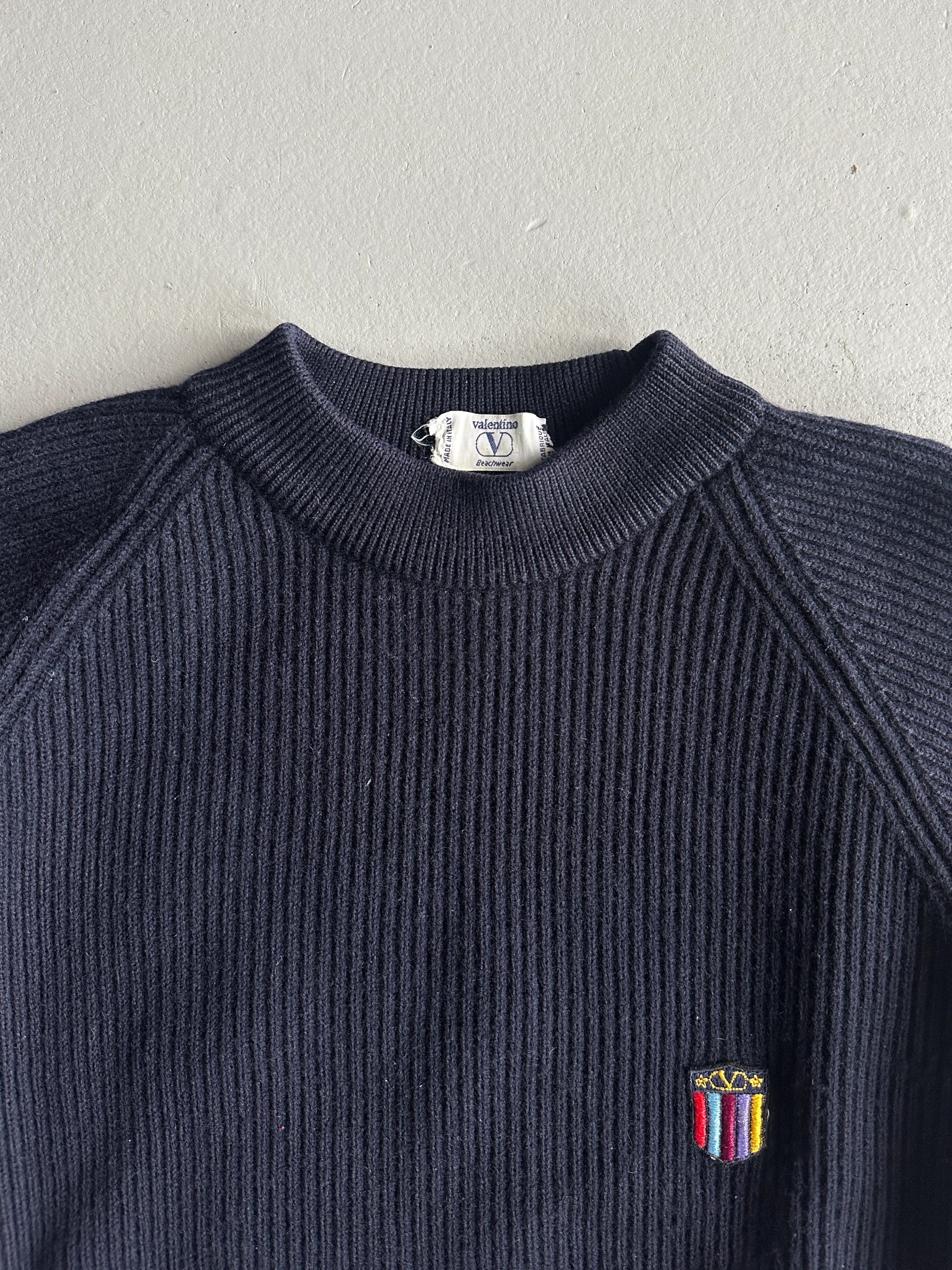 VALENTINO - 1980s MOCK NECK KNIT JUMPER