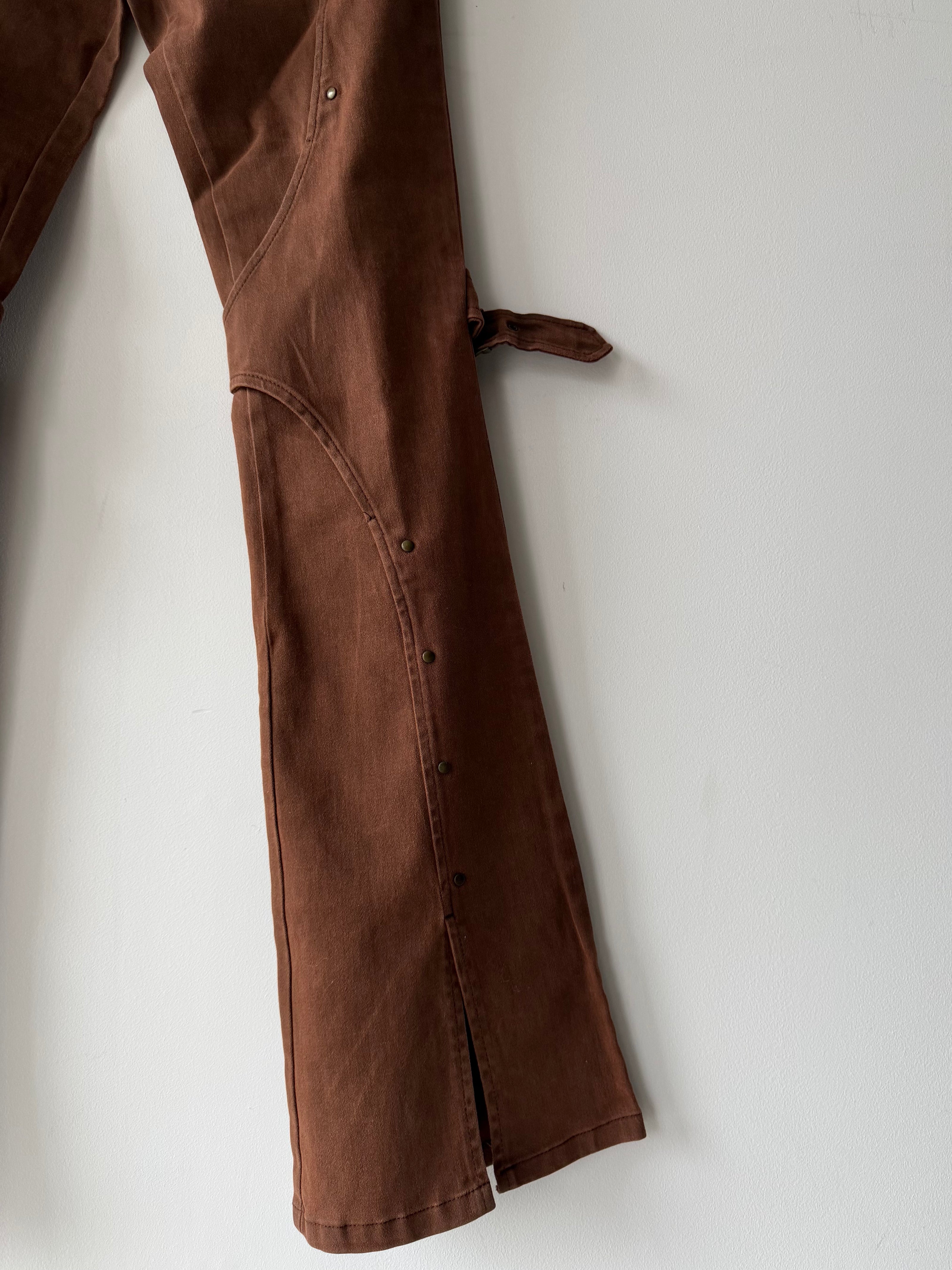 ANDREW MACKENZIE - early 2000s FLARED LEG BONDAGE TROUSERS