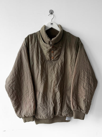 1980s BOXY FIT NYLON JUMPER WITH KNITTED FUNNEL NECK