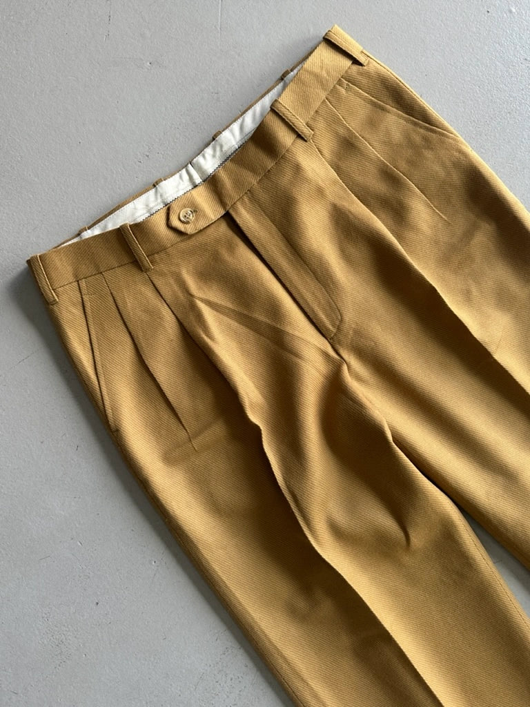 1990s FRONT PLEATS TAILORED TROUSERS WITH TURN UP HEMS