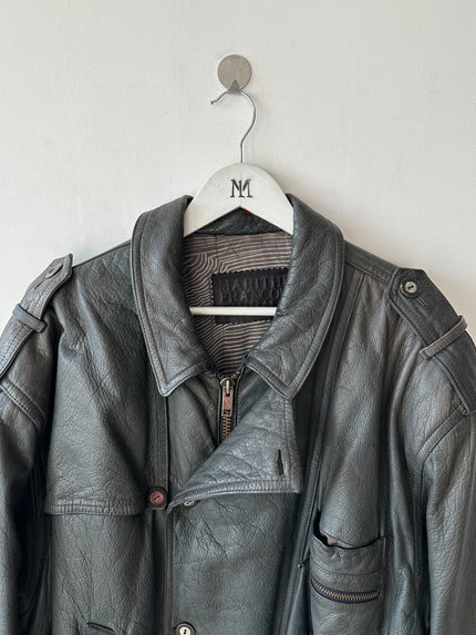 LES MILLÉSIMES DE MARITHÉ & FRANÇOIS GIRBAUD - early 1990s LEATHER BOMBER JACKET