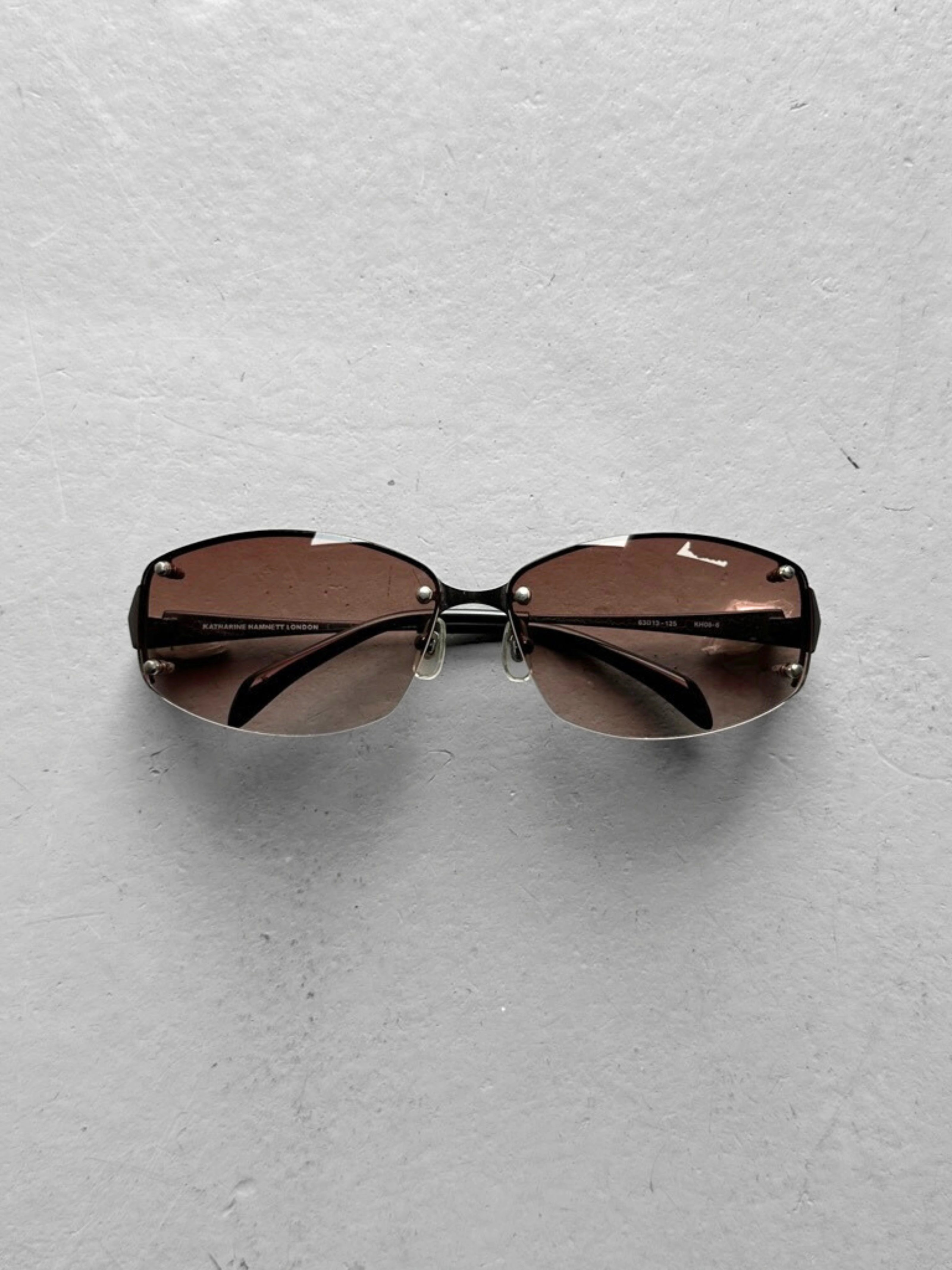 KATHARINE HAMNETT  - 1990s RIMLESS SUNGLASSES WITH EXPOSED BOLTS