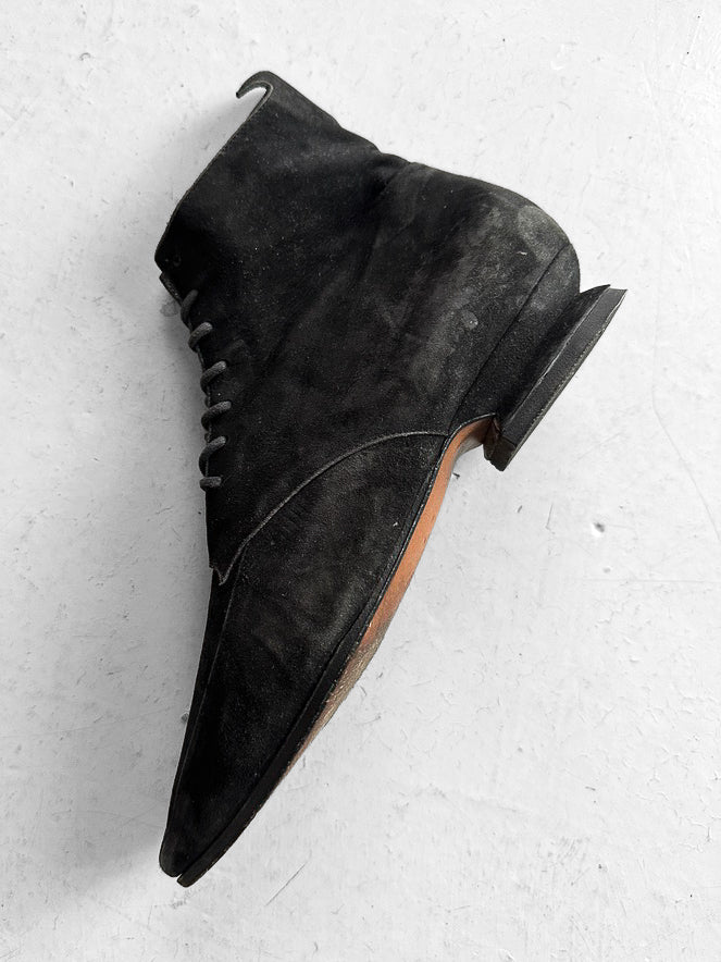 CLAUDE MONTANA X STEPHANE KÉLIAN - 1980s ARCHITECTURAL LACE UP SHOES