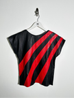 1980s LEATHER TOP WITH CONTRASTING FRONT
