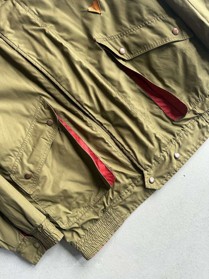 YVES SAINT LAURENT - 1980s 2 IN 1 REVERSIBLE BOMBER JACKET WITH ZIP AT COLLAR