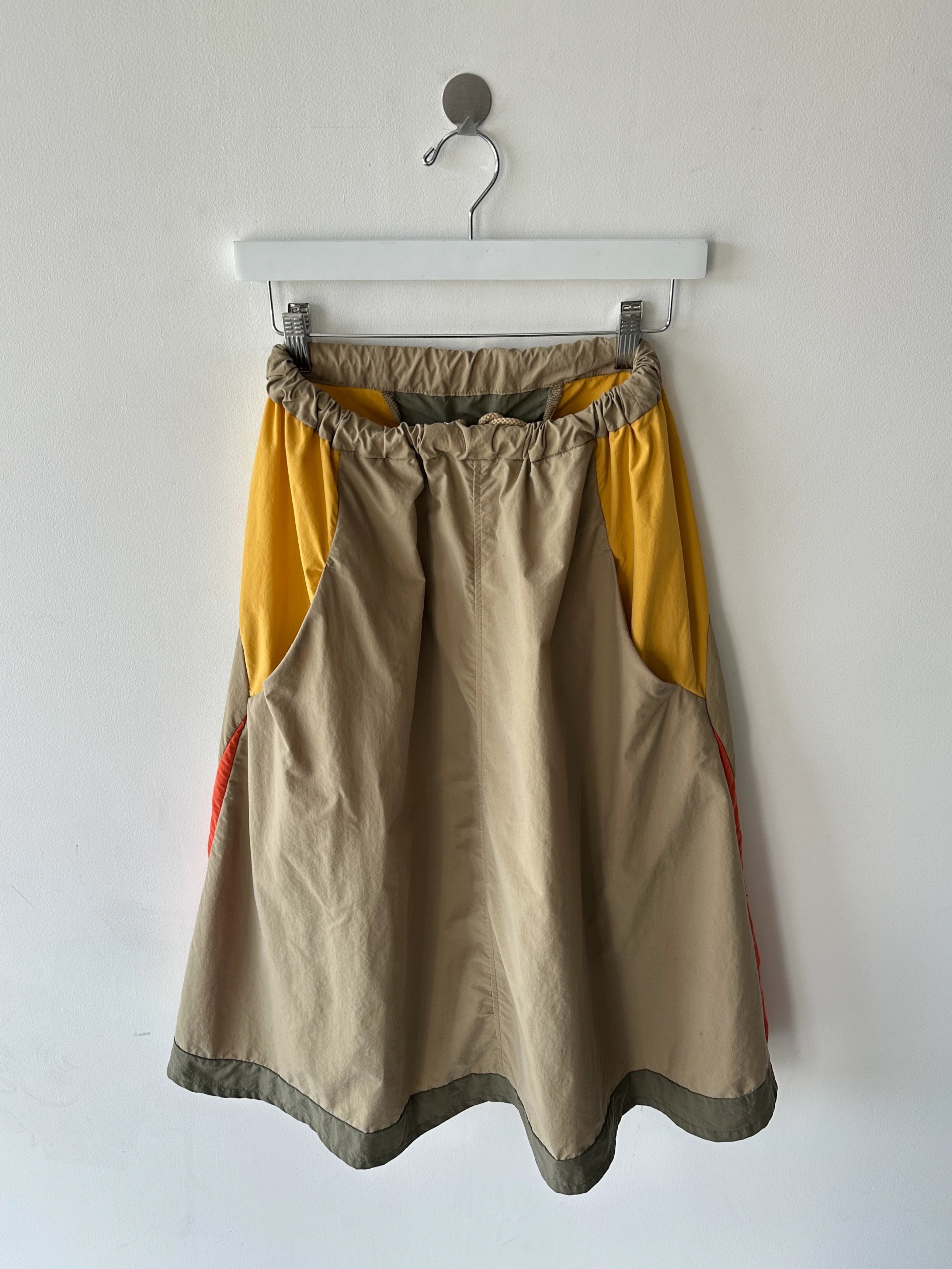 JAPANESE LABEL 2000s COLOUR BLOCK NYLON SKIRT