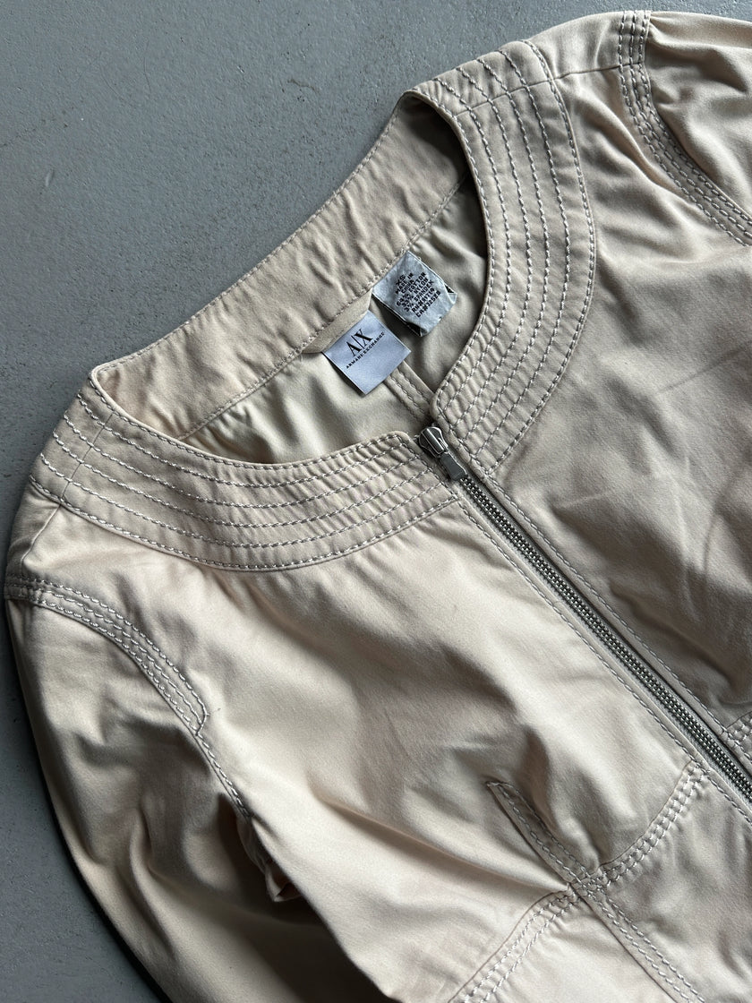 ARMANI EXCHANGE - 1990s TWO WAY ZIP LIGHT JACKET