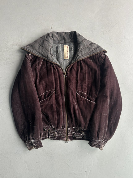 ANTONIO MARRAS - early 2000s VELVET FUNNEL NECK BOMBER JACKET