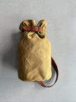 ITALIAN LABEL 1980s CANVAS DUFFLE BAG WITH CONTRASTING LEATHER STRAP