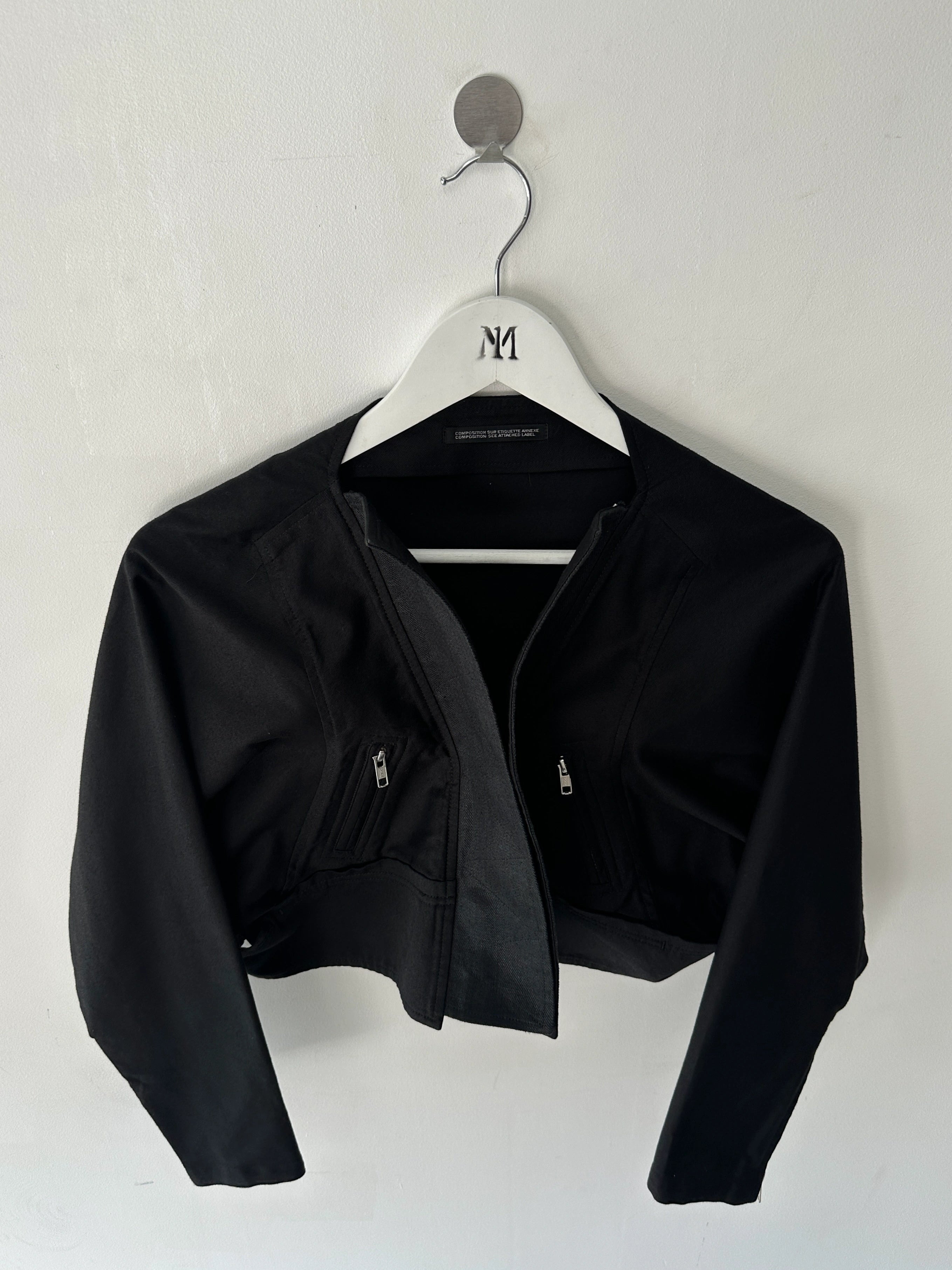YOHJI YAMAMOTO - S/S 2014 CROPPED JACKET WITH SCULPTURAL LAPELS