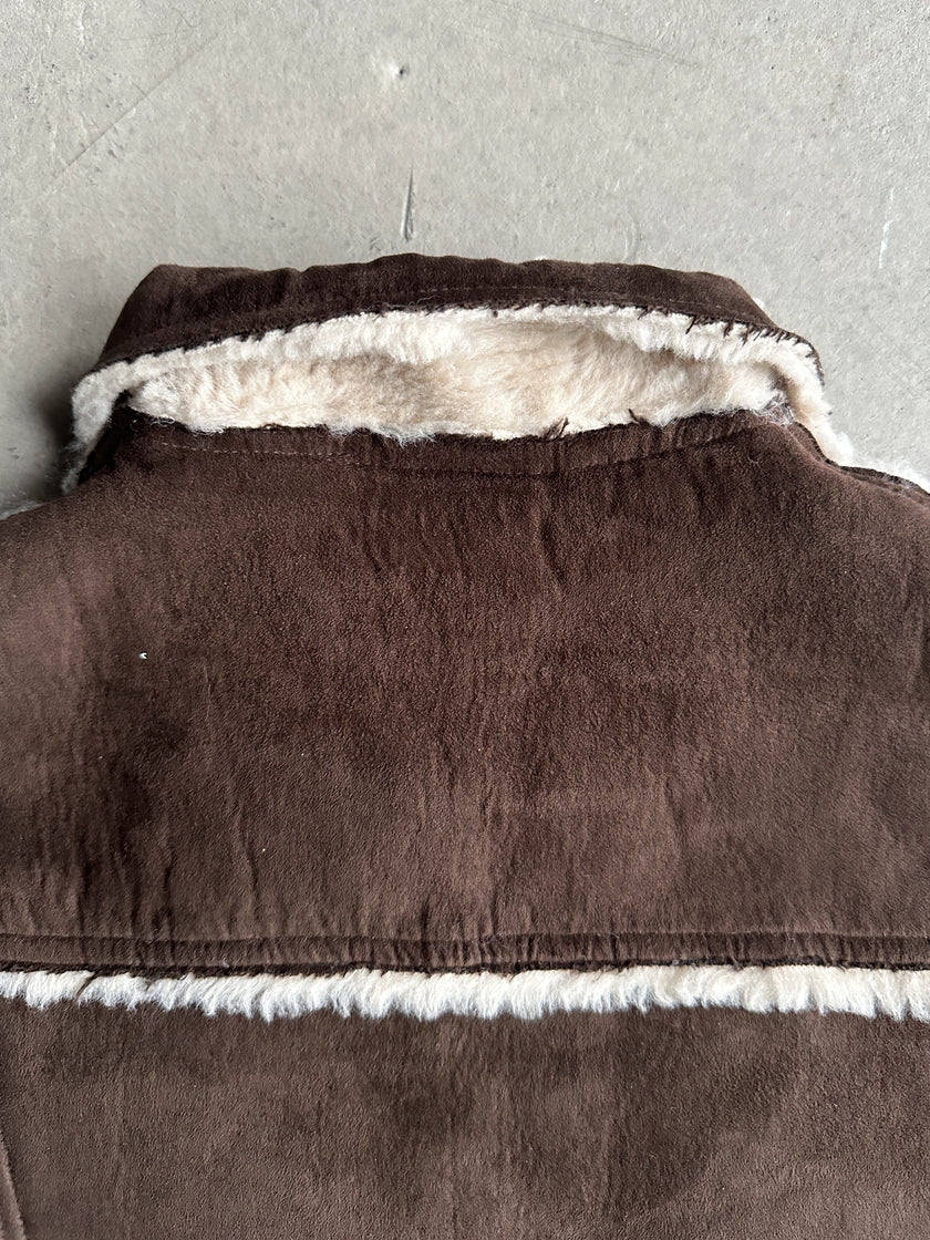 JUST CAVALLI - 2000s CROP FIT SHEARLING GILET JACKET