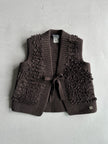 SONIA RYKIEL - 2000s OPEN FRONT CHUNKY KNIT VEST