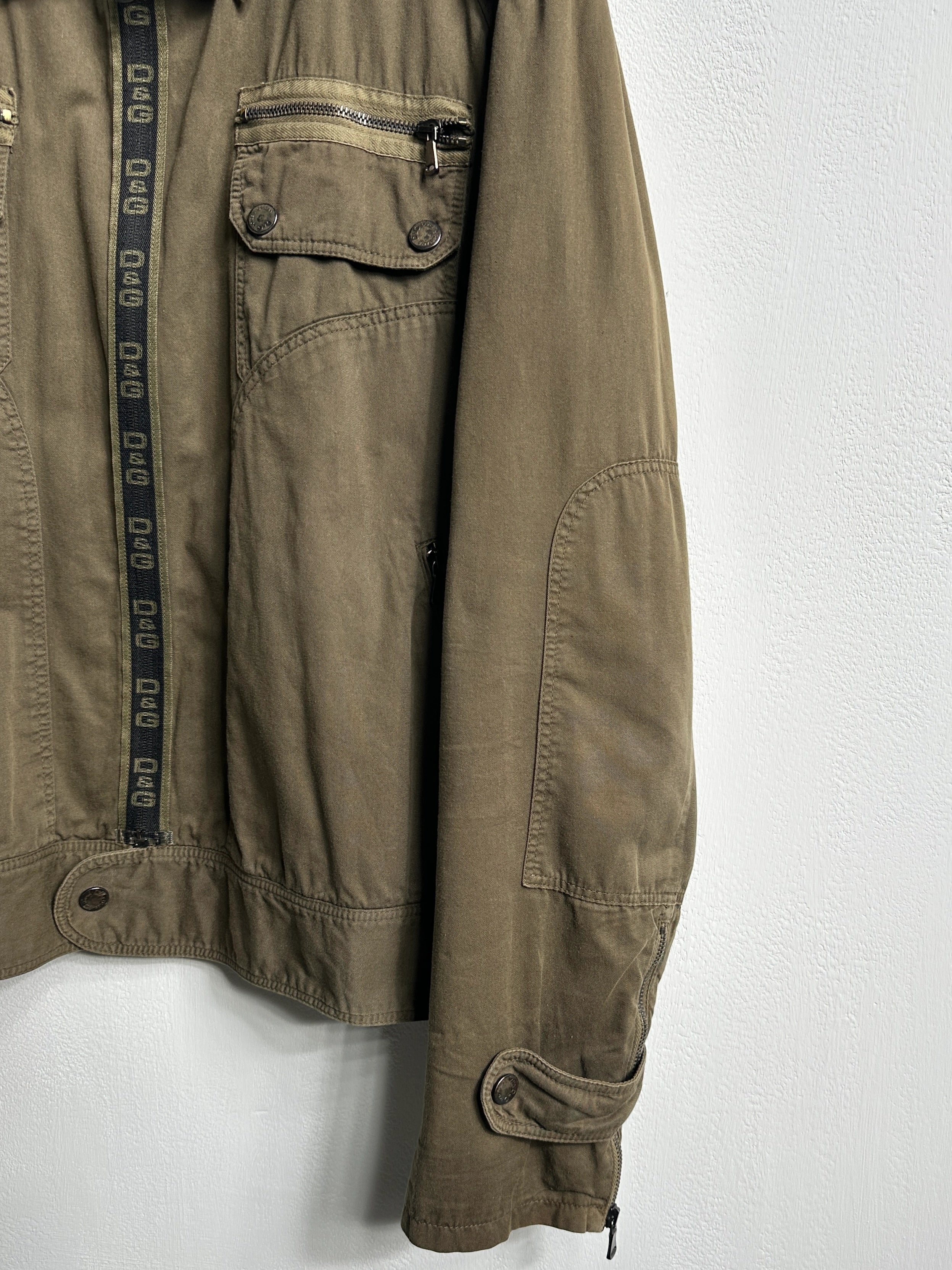 DOLCE & GABBANA - S/S 2006 TRUCKER JACKET WITH LOGO TAPE AT FRONT ZIP