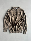 1980s LONG SLEEVE POLO KNIT TOP