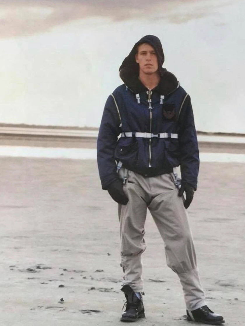ARMANI JEANS F/W 1993 2 IN 1 BONDAGE DENIM JACKET GILET