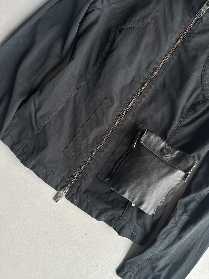 DIRK BIKKEMBERGS - 2000s LIGHT JACKET WITH LEATHER APPLIQUÉ POCKET