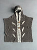 1990s OPEN KNIT HOODED CARDIGAN WITH LINEN DETAILS