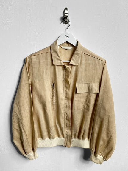ITALIAN LABEL 1980s LINEN BLOUSON JACKET