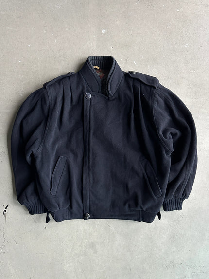 VALENTINO - 1980s REINFORCED SHOULDERS BOMBER JACKET