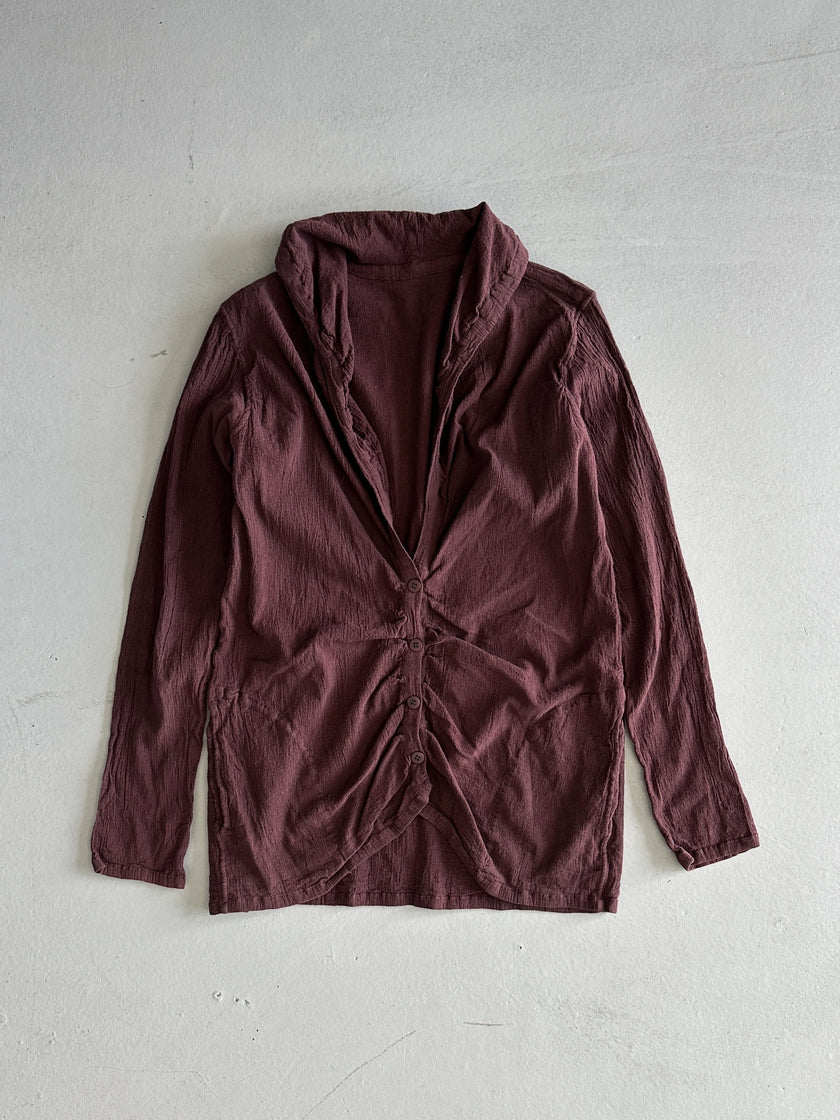 ISSEY MIYAKE ME - S/S 2004 RUCHED FRONT LONG SLEEVE TOP