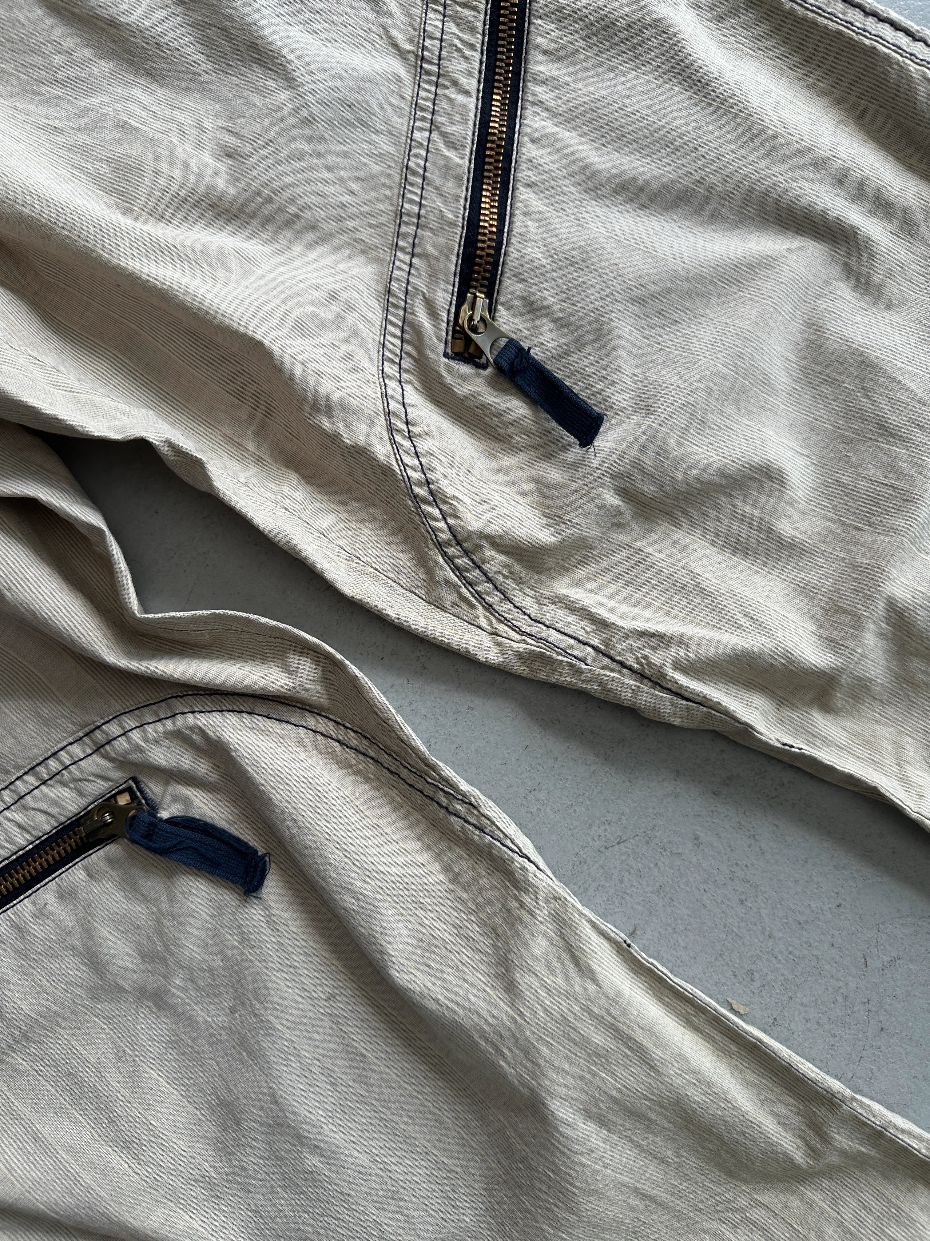 ARMANI JEANS - 1990s CONTRAST STITCHING REGULAR FIT TROUSERS