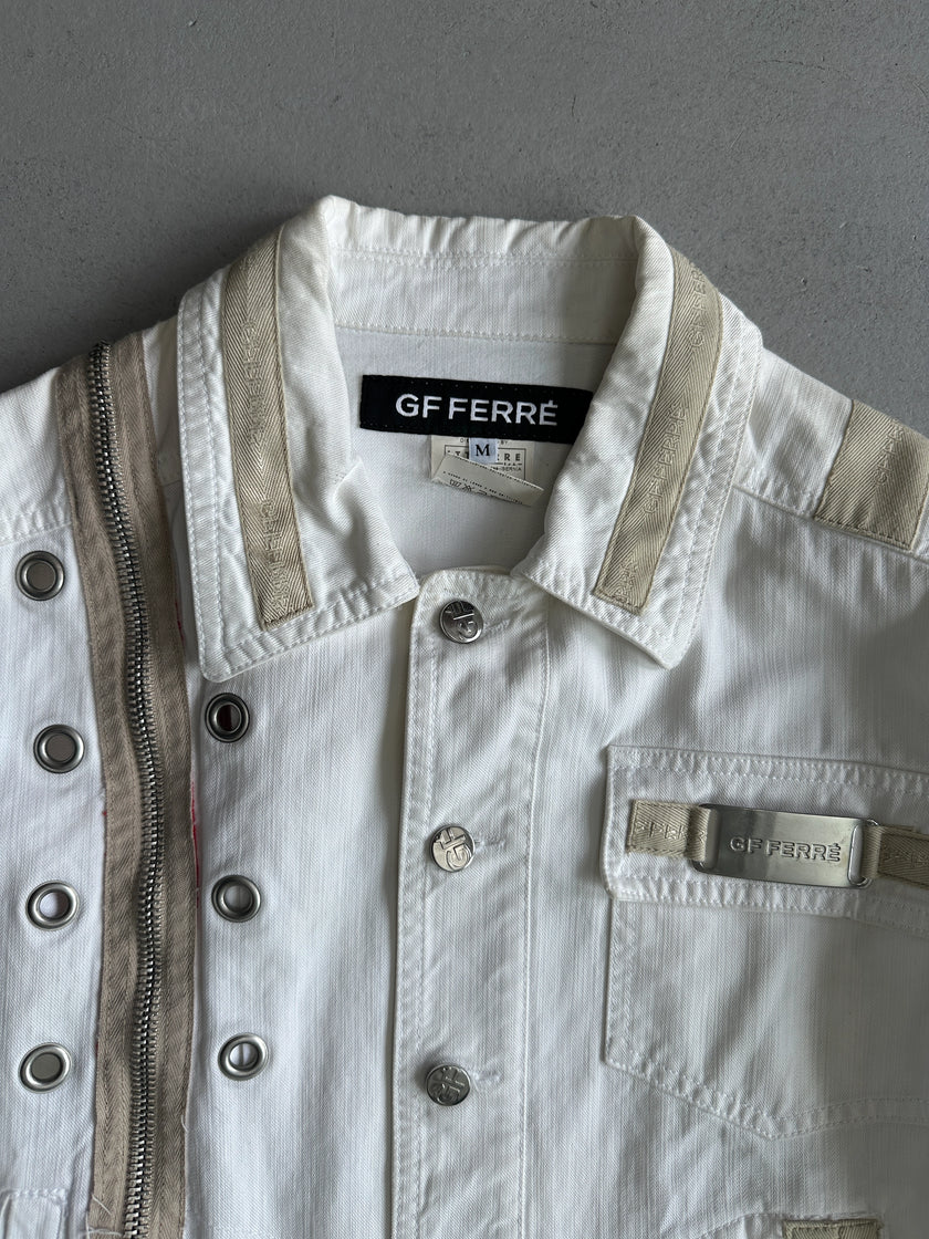 GIANFRANCO FERRÉ - 1990s ZIP DETAIL FRONT DENIM JACKET