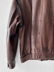 ICEBERG - 1980s LEATHER BOMBER JACKET WITH SHEARLING COLLAR