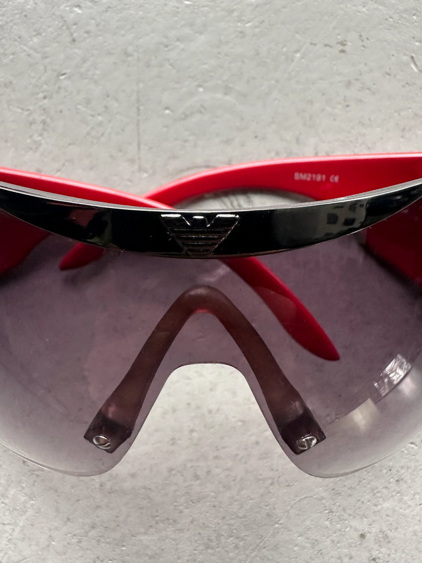 EMPORIO ARMANI  - 1990s OVERSIZED SHIELD SUNGLASSES