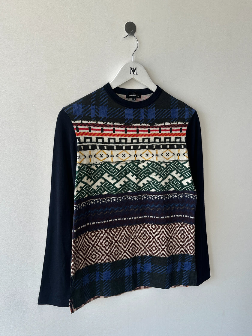 COMME DES GARÇONS - A/W 2017 LONG SLEEVE TOP WITH SHEER PANEL AT BACK HEM